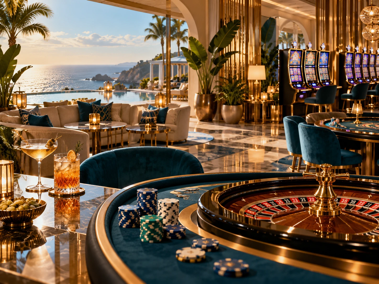 Luxury Clubhouse Casino lounge by the coast